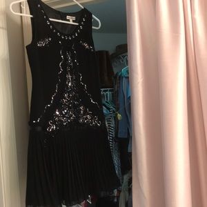 Girls Black Flapper Dress